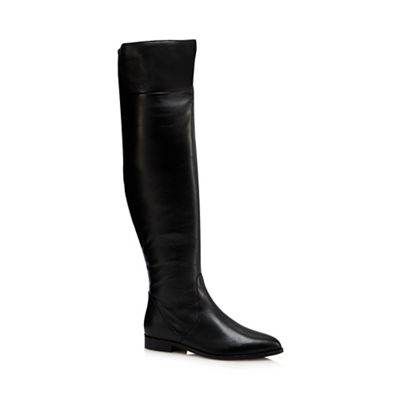 J by Jasper Conran Black 'Julienne' flat over the knee suede boots